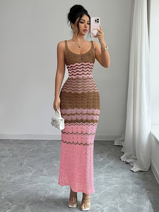 Women’s Crochet-Look Sleeveless Maxi Dress