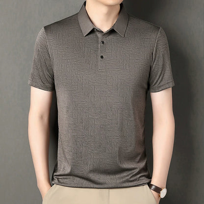 Men’s Breathable Patterned Polo Shirt