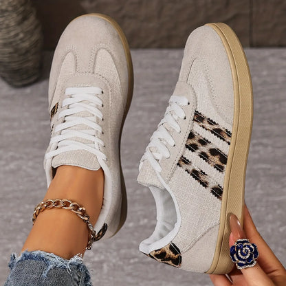 Women’s Retro Leopard Print Thick Sole Comfort Trainers