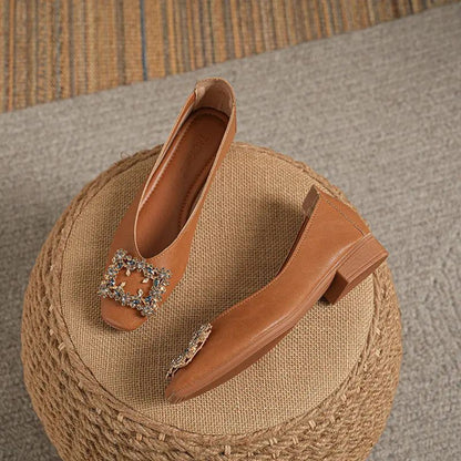 Soft Leather-Look Diamond Retro Comfortable Shoes
