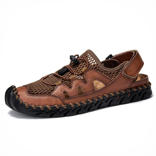 Men's Rubber Toe Cap Leather-Look Breathable Water Sandals Shoes