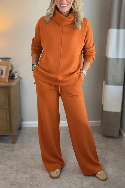 Women’s Elegant Wide-Leg Two-Piece Co-Ord Set