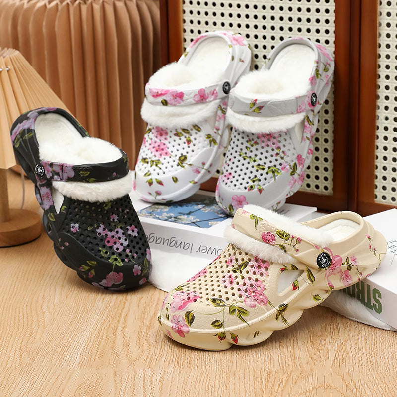 Women's Floral Cosy Lined Clogs