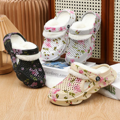 Women's Floral Cosy Lined Clogs