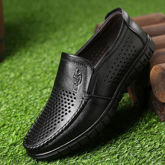 Classic Leather-Look Slip-On Shoes