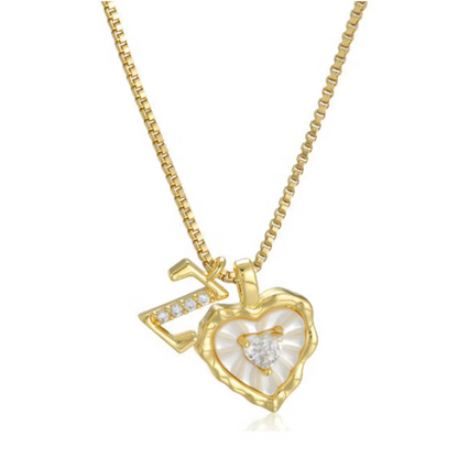Women's Personalised Heart Initial Necklace