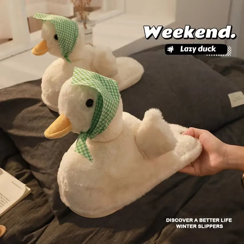 Women’s Plush Duck Winter Slippers