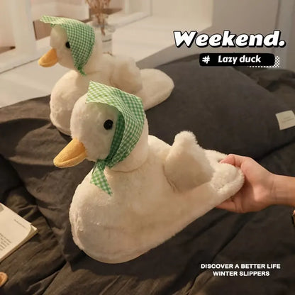 Women’s Plush Duck Winter Slippers