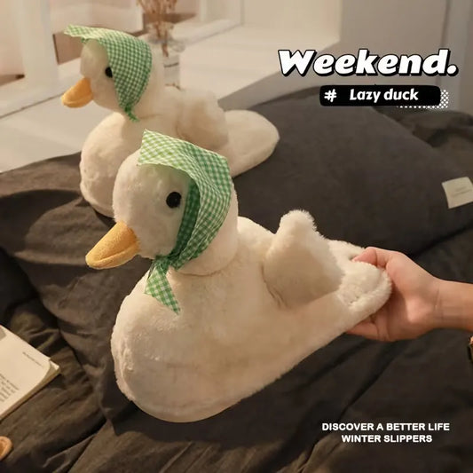 Women’s Plush Duck Winter Slippers