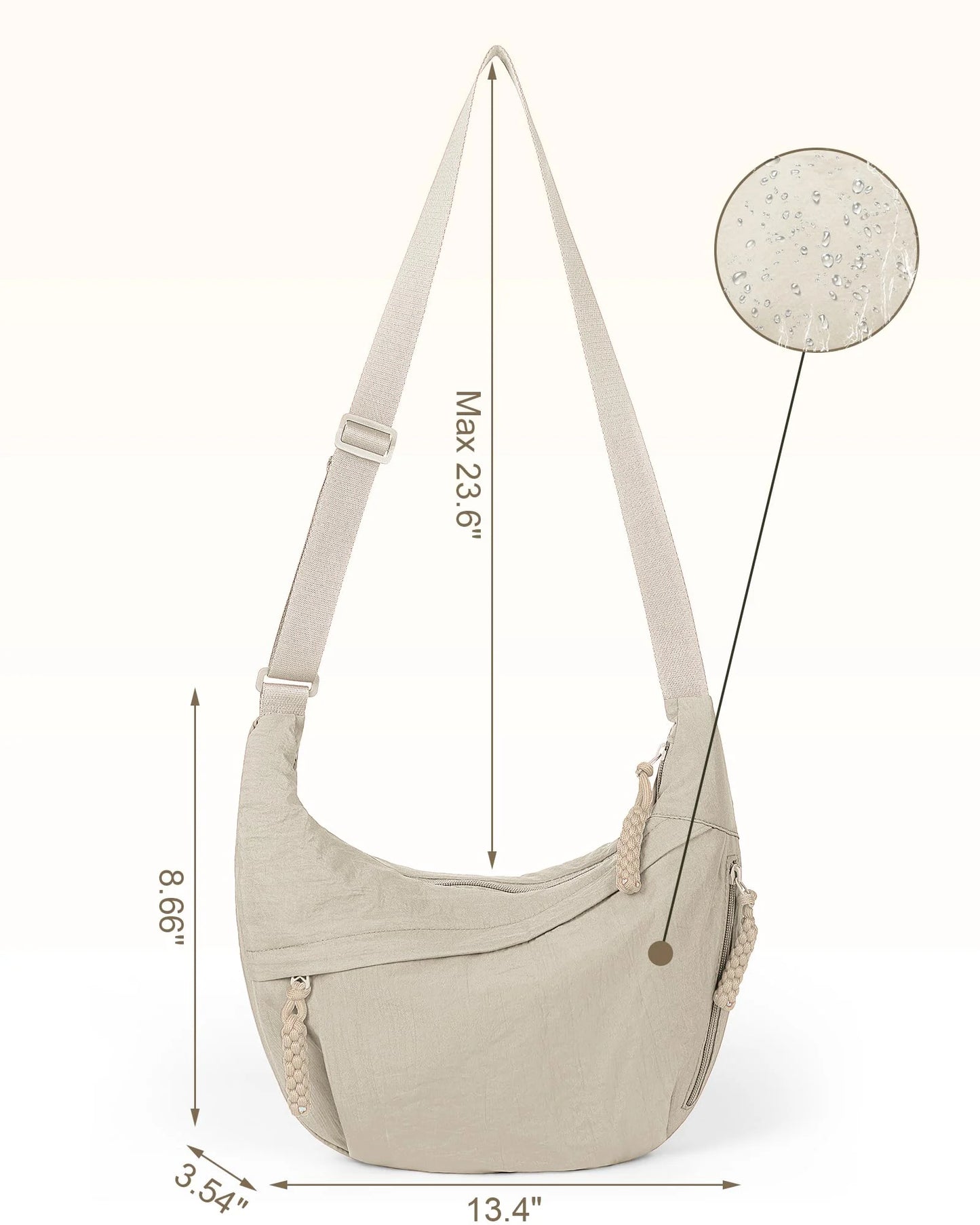 Women’s Multi-Pocket Nylon Crossbody Bag
