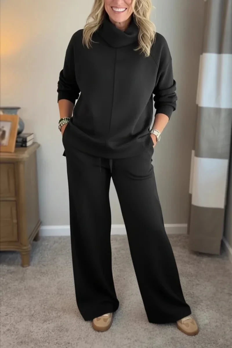 Women’s Elegant Wide-Leg Two-Piece Co-Ord Set