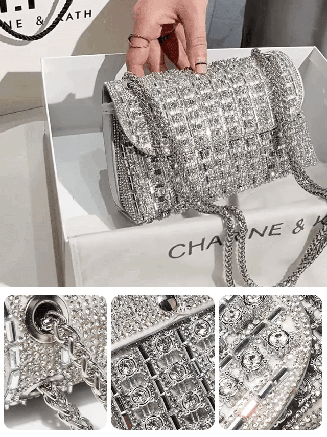 Lightweight Multicolour Crystal Evening Clutch Bag
