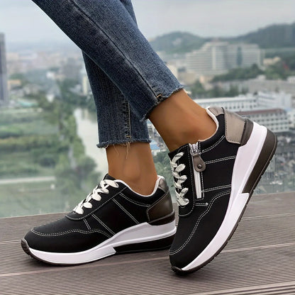 Women’s Comfortable Side-Zip Thick-Sole Trainers