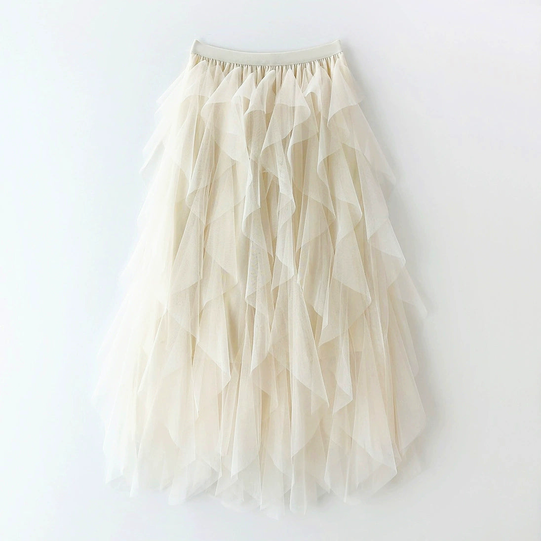 Women’s Asymmetrical Layered Ruffle Maxi Skirt