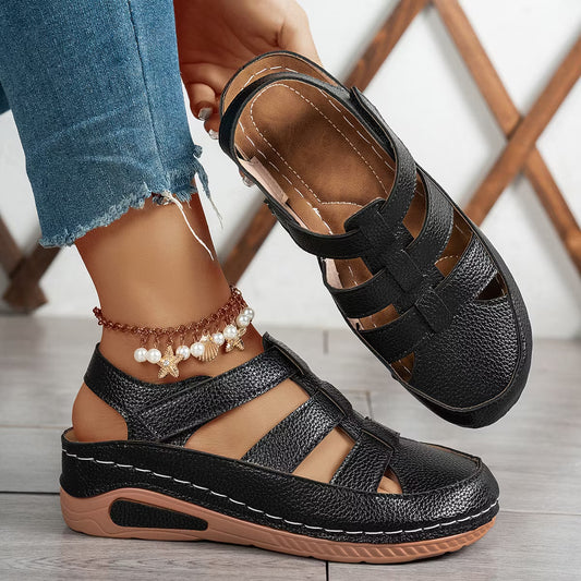 Women's Cut-Out Wedge Slingback Sandals