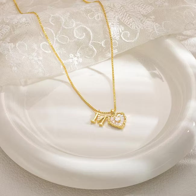 Women's Personalised Heart Initial Necklace