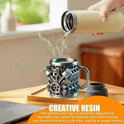 Stainless Steel Engine Block Coffee Mug
