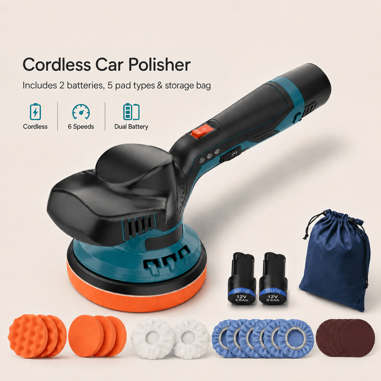 Cordless Dual-Action Car Polisher