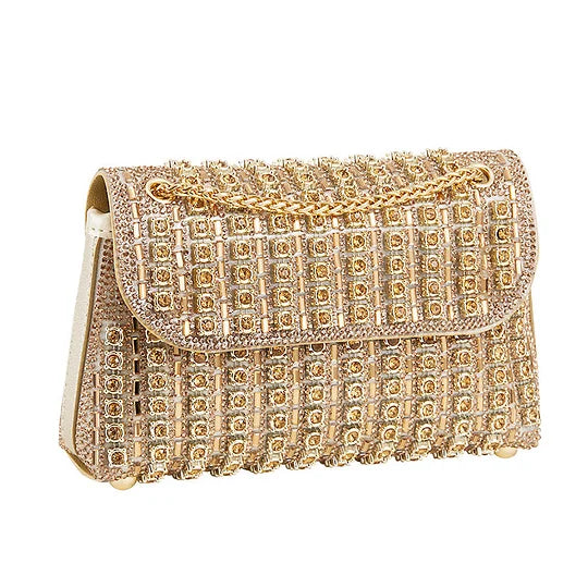 Lightweight Multicolour Crystal Evening Clutch Bag