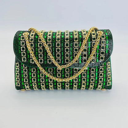 Lightweight Multicolour Crystal Evening Clutch Bag