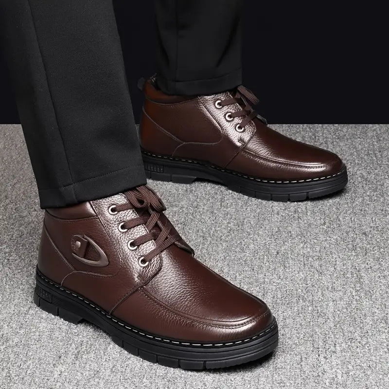 Men's Thermal Leather-Look Winter Boots