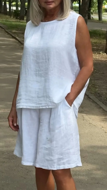 Women’s Sleeveless Casual Top and Shorts Set