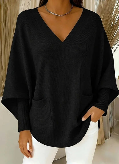Women’s Casual Solid Colour V-Neck Wool-Blend Sweater