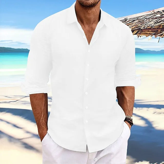 Men's Relaxed Long Sleeve Button Shirt