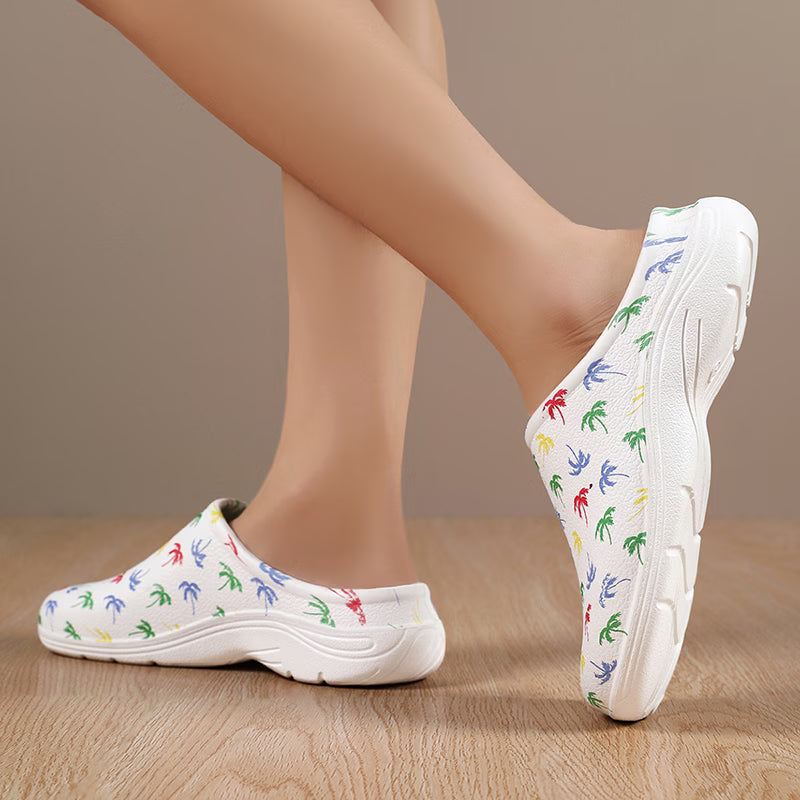 Men's Coconut Tree Print Casual Slides