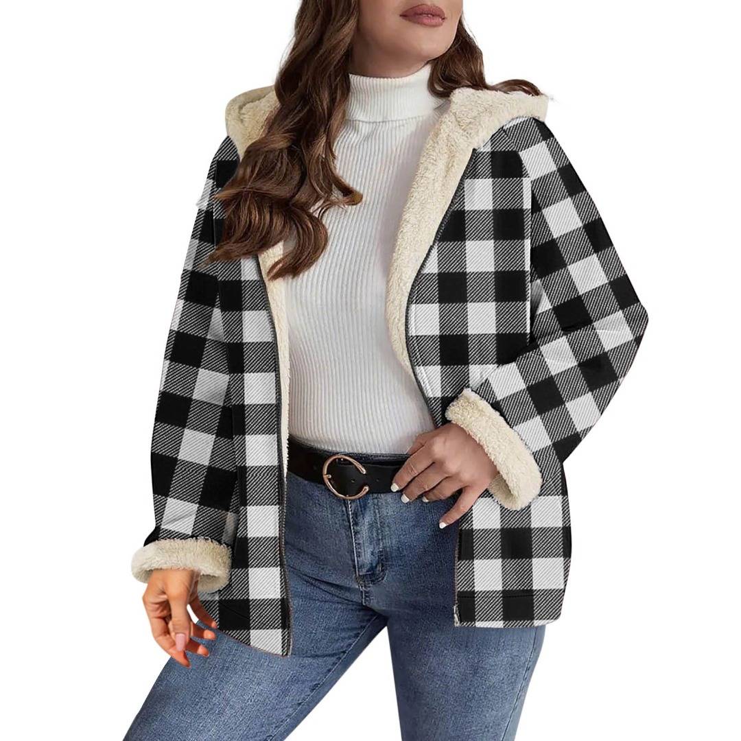 Women’s Norvina Sherpa-Lined Plaid Hooded Jacket