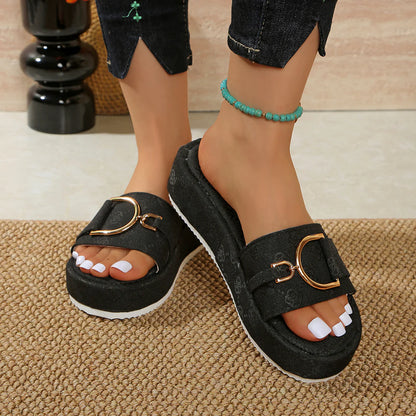 Women's Retro Print Platform Sandals
