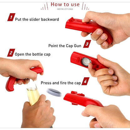 Bottle Cap Pop & Launch Opener Gadget