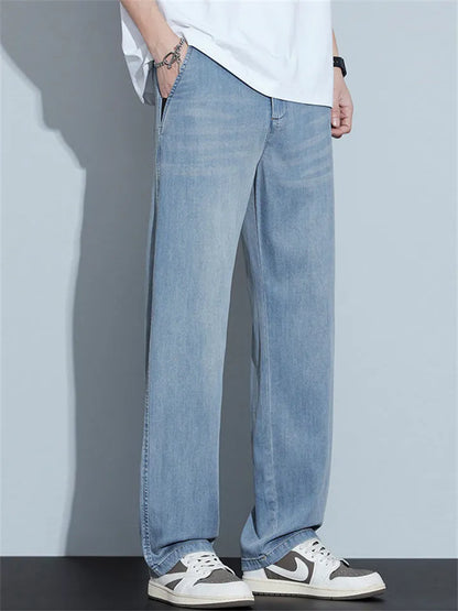 Men’s Lightweight Denim-Look Drawstring Trousers