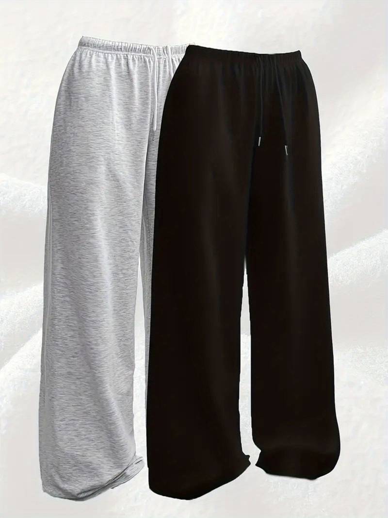 Women’s Wide-Leg Casual Drawstring Sports Trousers