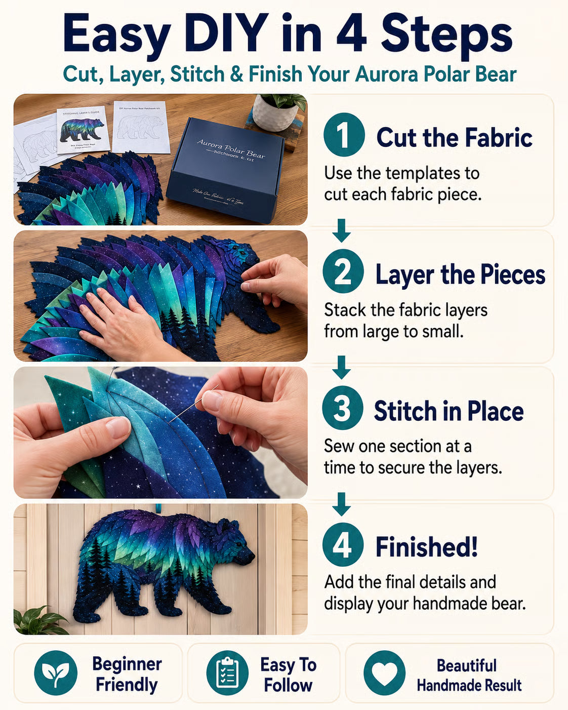 Northern Lights Wildlife DIY Patchwork Kit