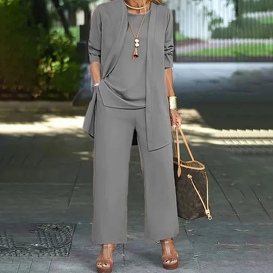 Women’s Minimalist Three Piece Wide Leg Set