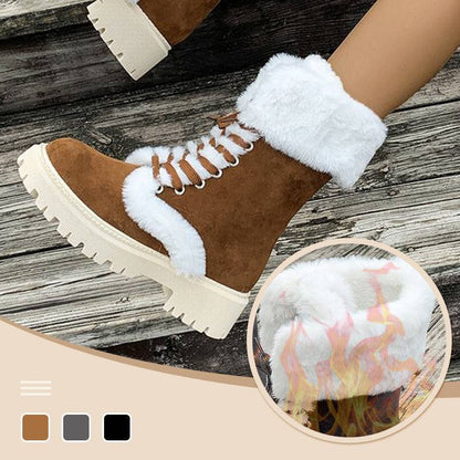 Women's Cotton Medium Plush Lined Snow Boots