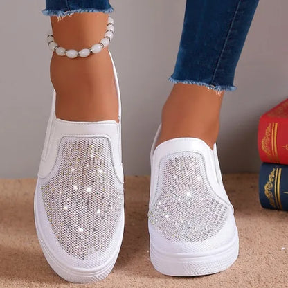 Women's Rhinestone Mesh Slip-On Comfort Trainers