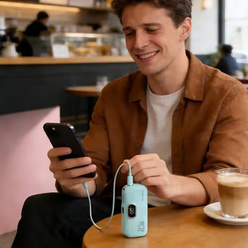 Mini Portable Charger with Built-In Cable