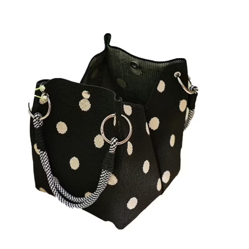 Women's Polka Dot Knitted Handbag