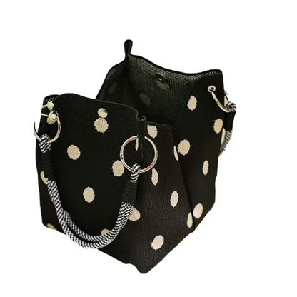 Women's Polka Dot Knitted Handbag