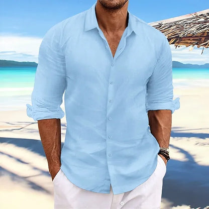 Men's Relaxed Long Sleeve Button Shirt