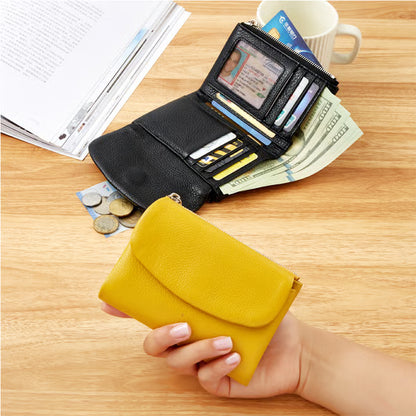 Pebble-Grain Leather-look RFID Wallet