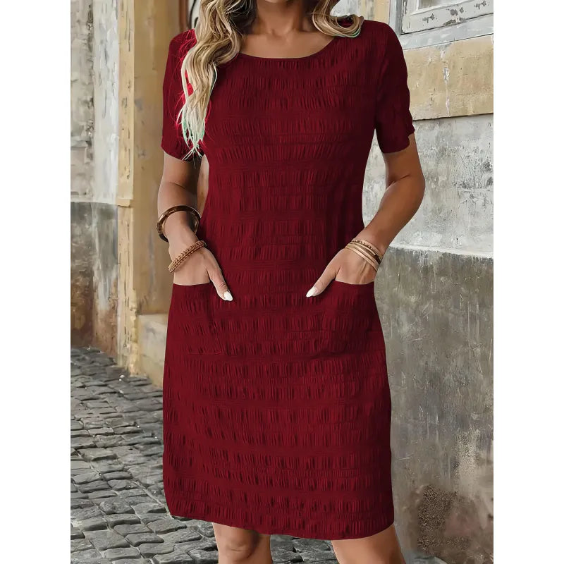 Women's Textured Pocket Shift Dress