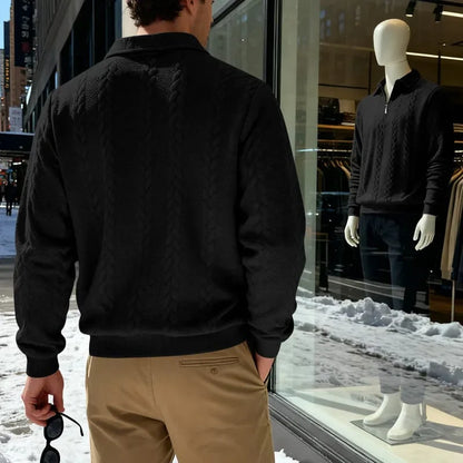 Men’s Zip Cable Knit Sweater
