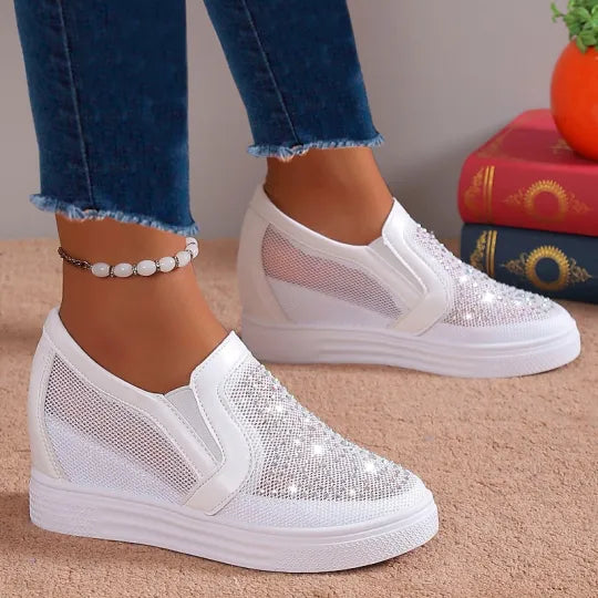 Women's Rhinestone Mesh Slip-On Comfort Trainers