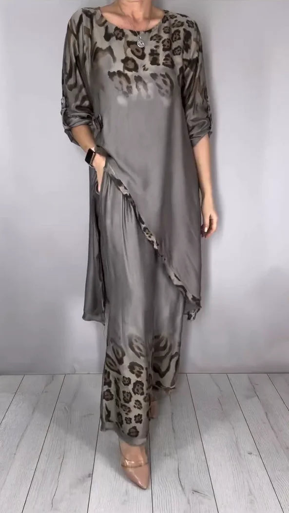 Women’s Lightweight Printed Tunic & Wide-Leg Trousers Set