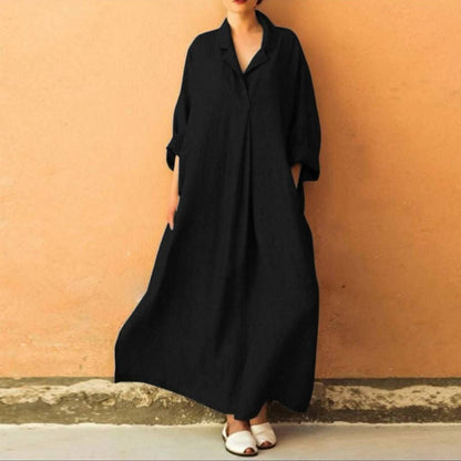 Long Sleeve Loose Shirt Dress
