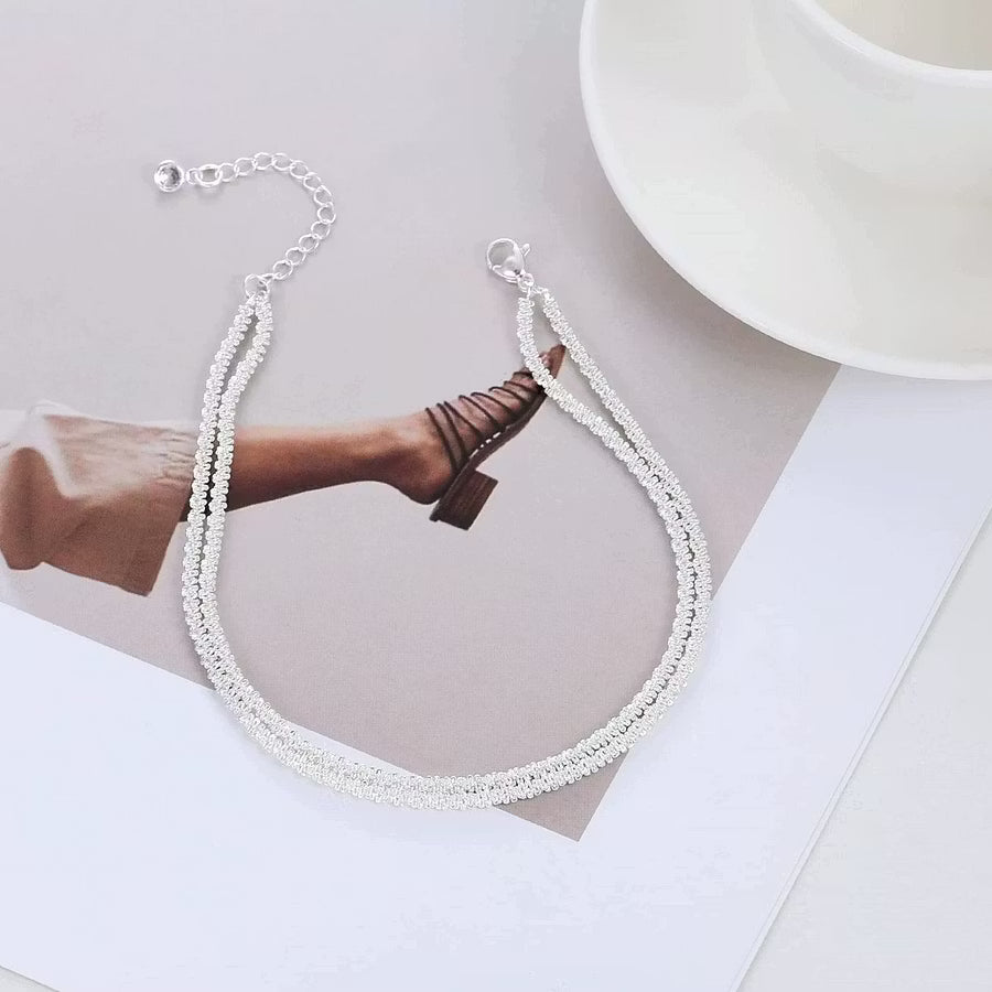 Women’s Double-Chain Adjustable Anklet