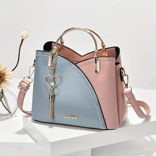 Women’s Modern Two-Tone Top-Handle Crossbody Handbag